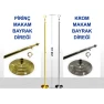 Makam Bayrağı - Krom ve Pirinç Direkli Büyük Türk Bayrağı 150x100cm / Direk 230 cm RSKKDB01TR