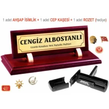 Ahşap Masa İsimliği ve Cep Kaşesi Seti MUGSET01KI