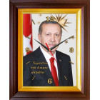 Erdoğan Duvar Saati Dikdörtgen 37x46 cm - Siyasetin Tek Limanı Ahlaktır Yazılı AKPDSD53TESD