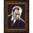 Atatürk Tablosu Çerçeveli - Kızgın Bakan Mustafa Kemal Portresi Siyah/Beyaz ATACRAP01D1