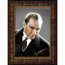 Atatürk Tablosu Çerçeveli - Gri Fonda Kızgın Bakan Mustafa Kemal Portresi ATACRAP01D2
