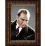 Atatürk Tablosu Çerçeveli - Gri Fonda Kızgın Bakan Mustafa Kemal Portresi ATACRAP01D2