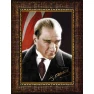 Atatürk Tablosu Çerçeveli - Kızgın Bakan Mustafa Kemal Portresi Bayraklı ATACRAP01D3