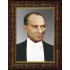 Atatürk Tablosu Çerçeveli - Papyonlu Mustafa Kemal Portresi ATACRAP04D