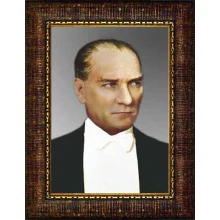 Atatürk Tablosu Çerçeveli - Papyonlu Mustafa Kemal Portresi ATACRAP04D