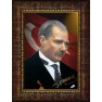 Atatürk Tablosu Çerçeveli - Kravatlı Mustafa Kemal Portresi Bayraklı ATACRAP05D Atatürk Tablosu Çerçeveli - Kravatlı Mustafa Kemal Portresi Bayraklı ATACRAP05D