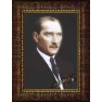 Atatürk Tablosu Çerçeveli - Siyah Fonda Mustafa Kemal Portresi ATACRAP13D
