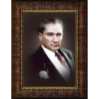 Atatürk Tablosu Çerçeveli - Suskun Mustafa Kemal Portresi ATACRAP15D