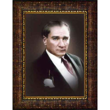 Atatürk Tablosu Çerçeveli - Suskun Mustafa Kemal Portresi ATACRAP15D