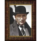 Atatürk Tablosu Çerçeveli - Melon Şapkalı Mustafa Kemal Portresi ATACRAP16D