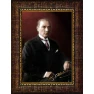 Atatürk Tablosu Çerçeveli - Jön Mustafa Kemal Portresi Portresi Bordo Fonda ATACRAP29D Atatürk Tablosu Çerçeveli - Jön Mustafa Kemal Portresi Portresi Bordo Fonda ATACRAP29D