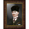 Atatürk Tablosu Kalpaklı Çerçeveli - Yeşil Ceketli Mustafa Kemal Portresi ATACRAP31D
