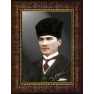 Atatürk Tablosu Kalpaklı Çerçeveli - Yeşil Ceketli Mustafa Kemal Portresi ATACRAP31D