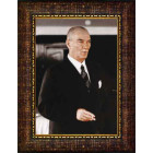 Atatürk Tablosu Çerçeveli - Yatta Ayakta Mustafa Kemal Portresi  ATACRAP46D