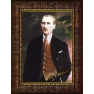 Atatürk Tablosu Çerçeveli - Kahverengi Yelekli Mustafa Kemal Portresi ATACRAP48D