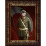 Atatürk Tablosu Çerçeveli - Mareşal Mustafa Kemal Portresi Ayakta Bayraklı ATACRAP62D