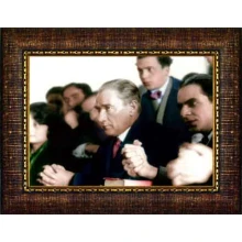 Atatürk Tablosu Çerçeveli - Üniversitede Ders Dinleyen Eğitimci Mustafa Kemal Portresi ATACRAP74Y