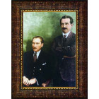 Atatürk Tablosu Çerçeveli - Mustafa Kemal ve İsmet İnönü Yan Yana Portresi ATACRAP97D