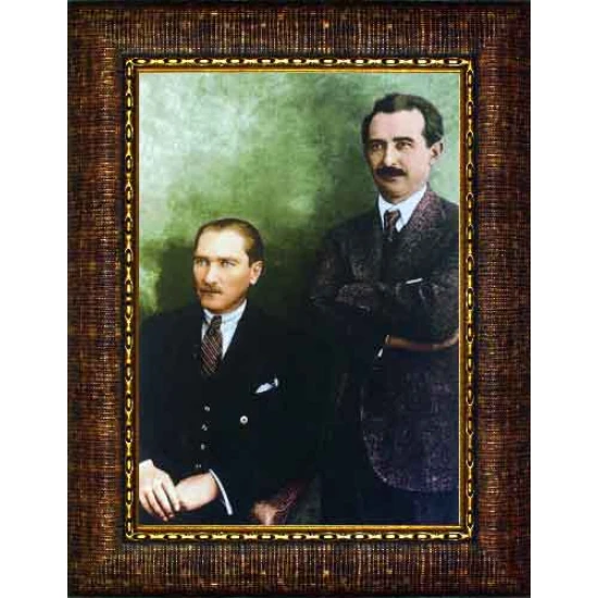 Atatürk Tablosu Çerçeveli - Mustafa Kemal ve İsmet İnönü Yan Yana Portresi ATACRAP97D
